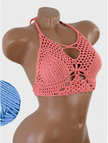 Diamond Net: Lace-Up Cinched - Топ В'язаний Гачком