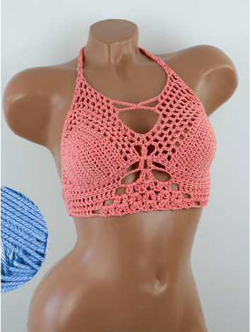 Diamond Net: Lace-Up Cinched - Топ В'язаний Гачком