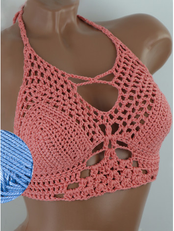 Diamond Net: Lace-Up Cinched - Топ В'язаний Гачком