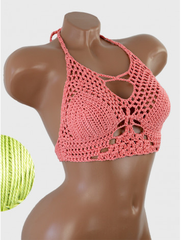 Diamond Net: Lace-Up Cinched - Топ В'язаний Гачком