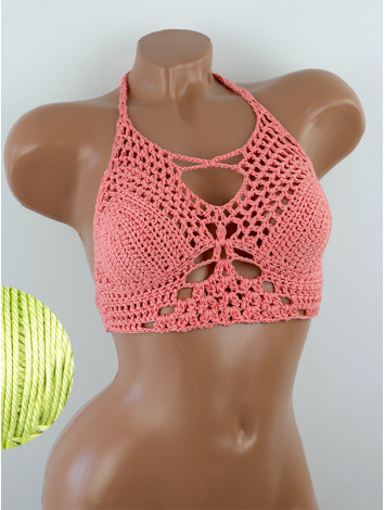 Diamond Net: Lace-Up Cinched - Топ В'язаний Гачком