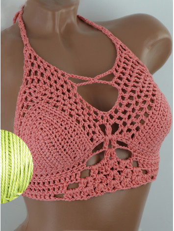 Diamond Net: Lace-Up Cinched - Топ В'язаний Гачком