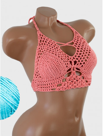 Diamond Net: Lace-Up Cinched - Топ В'язаний Гачком