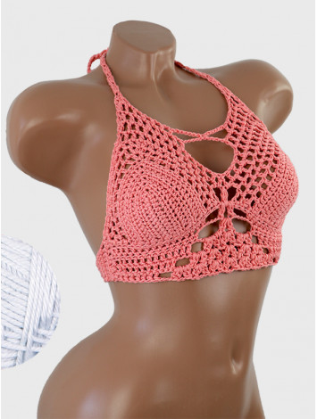 Diamond Net: Lace-Up Cinched - Топ В'язаний Гачком