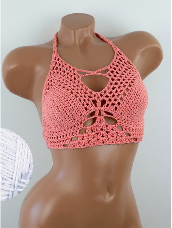 Diamond Net: Lace-Up Cinched - Топ В'язаний Гачком