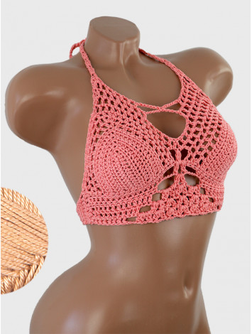 Diamond Net: Lace-Up Cinched - Топ В'язаний Гачком