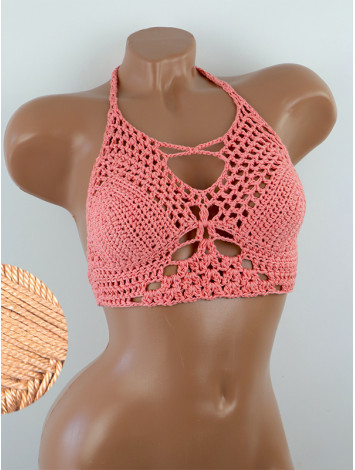 Diamond Net: Lace-Up Cinched - Топ В'язаний Гачком