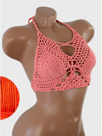 Diamond Net: Lace-Up Cinched - Топ В'язаний Гачком