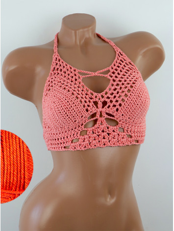 Diamond Net: Lace-Up Cinched - Топ В'язаний Гачком