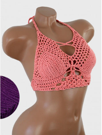 Diamond Net: Lace-Up Cinched - Топ В'язаний Гачком