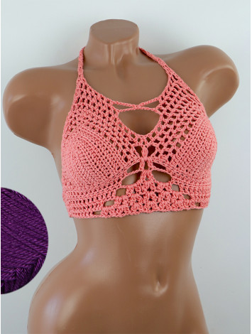 Diamond Net: Lace-Up Cinched - Топ В'язаний Гачком