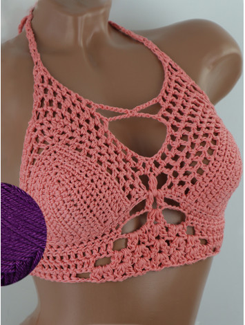 Diamond Net: Lace-Up Cinched - Топ В'язаний Гачком