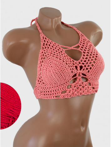 Diamond Net: Lace-Up Cinched - Топ В'язаний Гачком