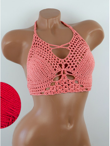 Diamond Net: Lace-Up Cinched - Топ В'язаний Гачком