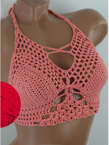 Diamond Net: Lace-Up Cinched - Топ В'язаний Гачком