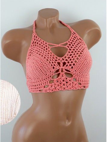 Diamond Net: Lace-Up Cinched - Топ В'язаний Гачком