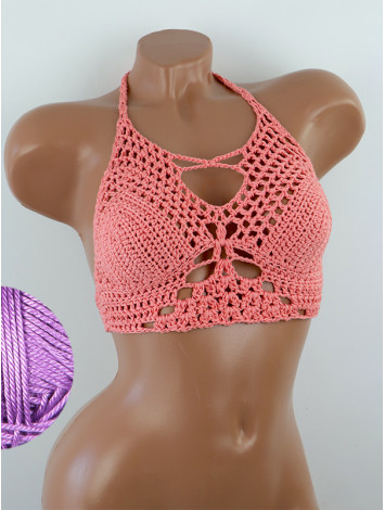 Diamond Net: Lace-Up Cinched - Топ В'язаний Гачком