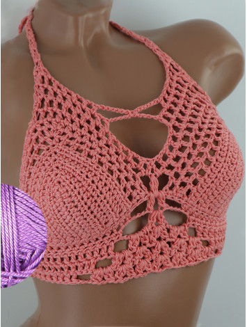 Diamond Net: Lace-Up Cinched - Топ В'язаний Гачком