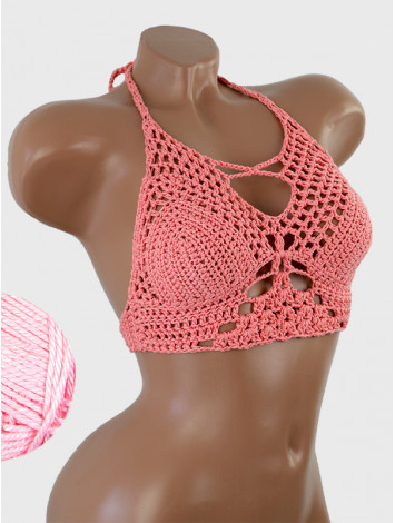 Diamond Net: Lace-Up Cinched - Топ В'язаний Гачком