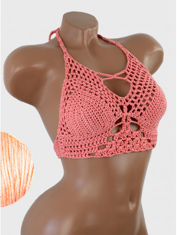 Diamond Net: Lace-Up Cinched - Топ В'язаний Гачком