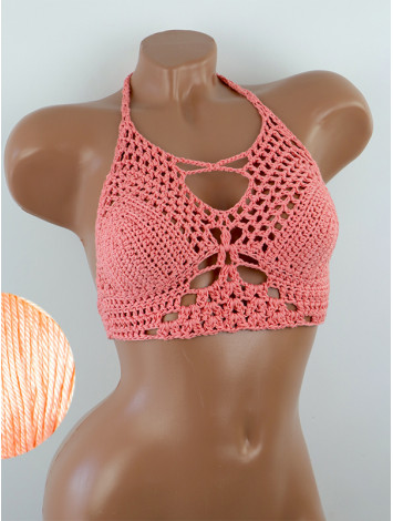 Diamond Net: Lace-Up Cinched - Топ В'язаний Гачком