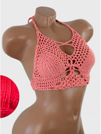 Diamond Net: Lace-Up Cinched - Топ В'язаний Гачком