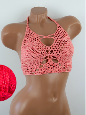 Diamond Net: Lace-Up Cinched - Топ В'язаний Гачком