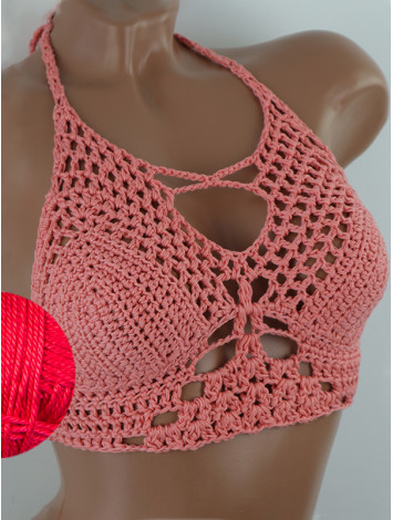 Diamond Net: Lace-Up Cinched - Топ В'язаний Гачком