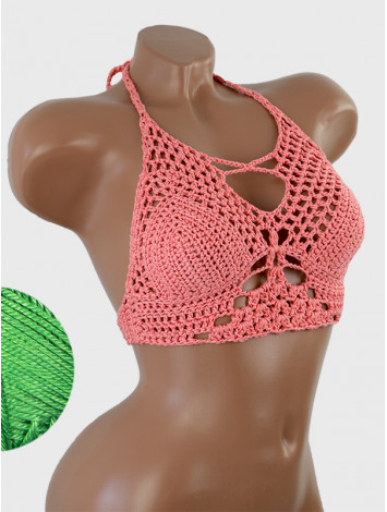 Diamond Net: Lace-Up Cinched - Топ В'язаний Гачком