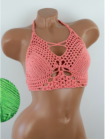 Diamond Net: Lace-Up Cinched - Топ В'язаний Гачком