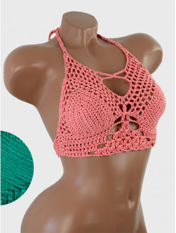 Diamond Net: Lace-Up Cinched - Топ В'язаний Гачком