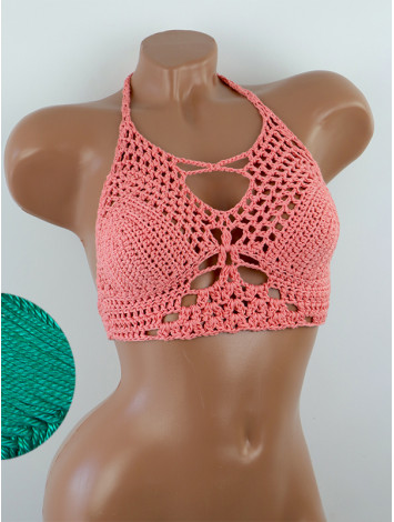 Diamond Net: Lace-Up Cinched - Топ В'язаний Гачком