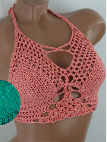 Diamond Net: Lace-Up Cinched - Топ В'язаний Гачком