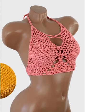 Diamond Net: Lace-Up Cinched - Топ В'язаний Гачком