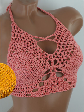 Diamond Net: Lace-Up Cinched - Топ В'язаний Гачком