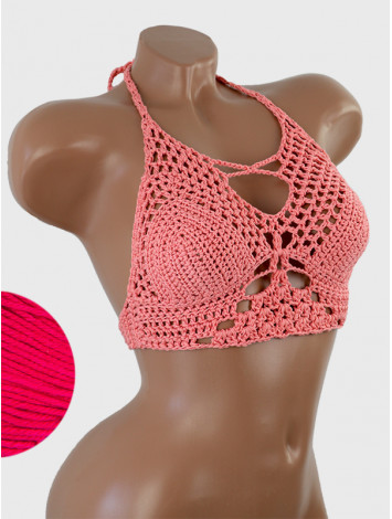 Diamond Net: Lace-Up Cinched - Топ В'язаний Гачком