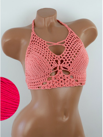 Diamond Net: Lace-Up Cinched - Топ В'язаний Гачком