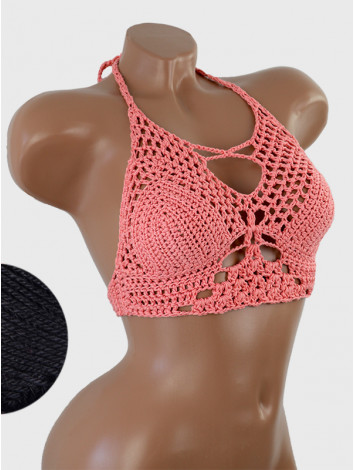 Diamond Net: Lace-Up Cinched - Топ В'язаний Гачком