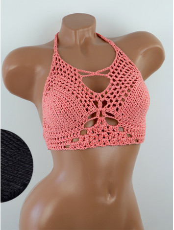 Diamond Net: Lace-Up Cinched - Топ В'язаний Гачком