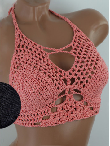 Diamond Net: Lace-Up Cinched - Топ В'язаний Гачком