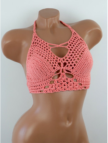 Diamond Net: Lace-Up Cinched - Топ В'язаний Гачком