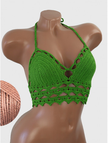 Linked Allure: Tie-Back Infinity Beauty - Топ В'язаний Гачком