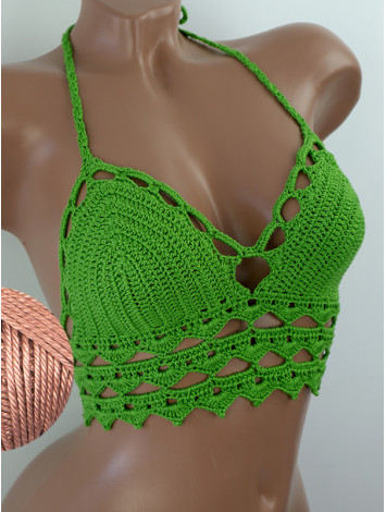 Linked Allure: Tie-Back Infinity Beauty - Топ В'язаний Гачком