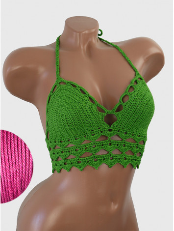 Linked Allure: Tie-Back Infinity Beauty - Топ В'язаний Гачком