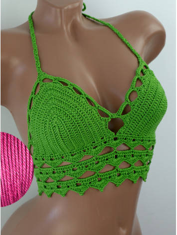 Linked Allure: Tie-Back Infinity Beauty - Топ В'язаний Гачком