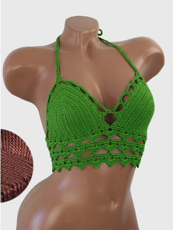 Linked Allure: Tie-Back Infinity Beauty - Топ В'язаний Гачком