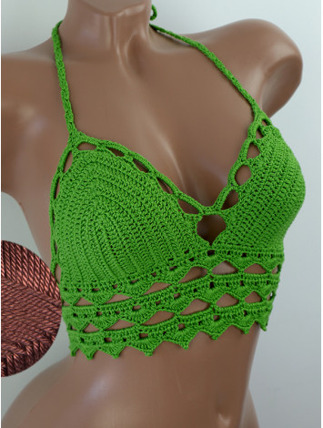 Linked Allure: Tie-Back Infinity Beauty - Топ В'язаний Гачком