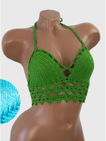 Linked Allure: Tie-Back Infinity Beauty - Топ В'язаний Гачком