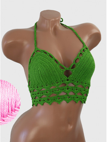 Linked Allure: Tie-Back Infinity Beauty - Топ В'язаний Гачком