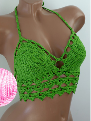 Linked Allure: Tie-Back Infinity Beauty - Топ В'язаний Гачком